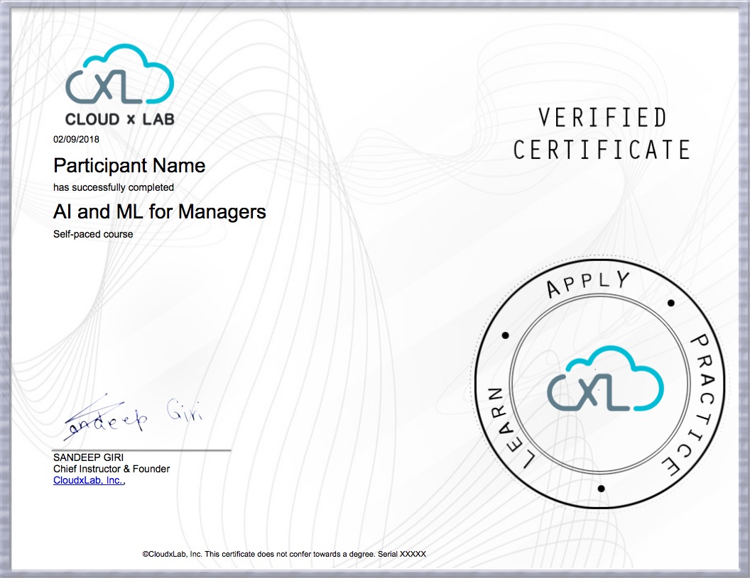  Course Certificate Sample