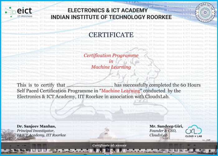 Course Certificate Sample