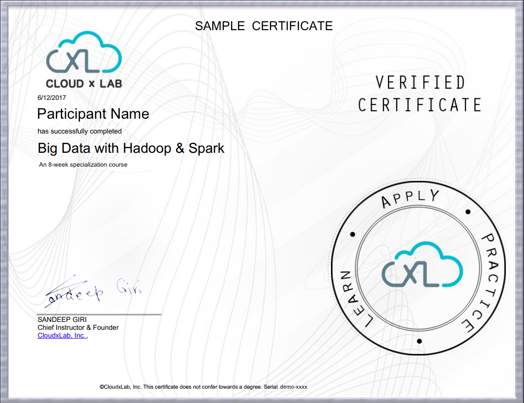  Course Certificate Sample
